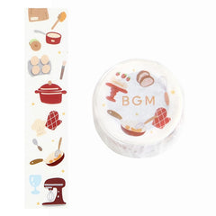 Cute Kawaii BGM Washi / Masking Deco Tape - Bakery Baking Cooking Muffin Kitchen Pot Mixer - for Scrapbooking Journal Planner Craft