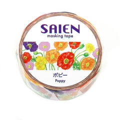 Cute Kawaii Saien Washi / Masking Deco Tape - Poppy Flower Petal Bloom - for Scrapbooking Journal Planner Craft Diary Planner Gift