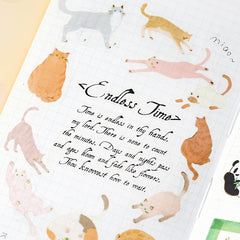 Cute Kawaii BGM Flake Stickers Sack - Cat Feline Kitty Kitten Pet - for Journal Agenda Planner Scrapbooking Craft