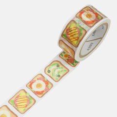 Cute Kawaii Saien Washi / Masking Deco Tape - I Love Toast Healthy Breakfast Sandwich Fruit Vegetable A - for Scrapbooking Journal Planner Craft Diary Gift