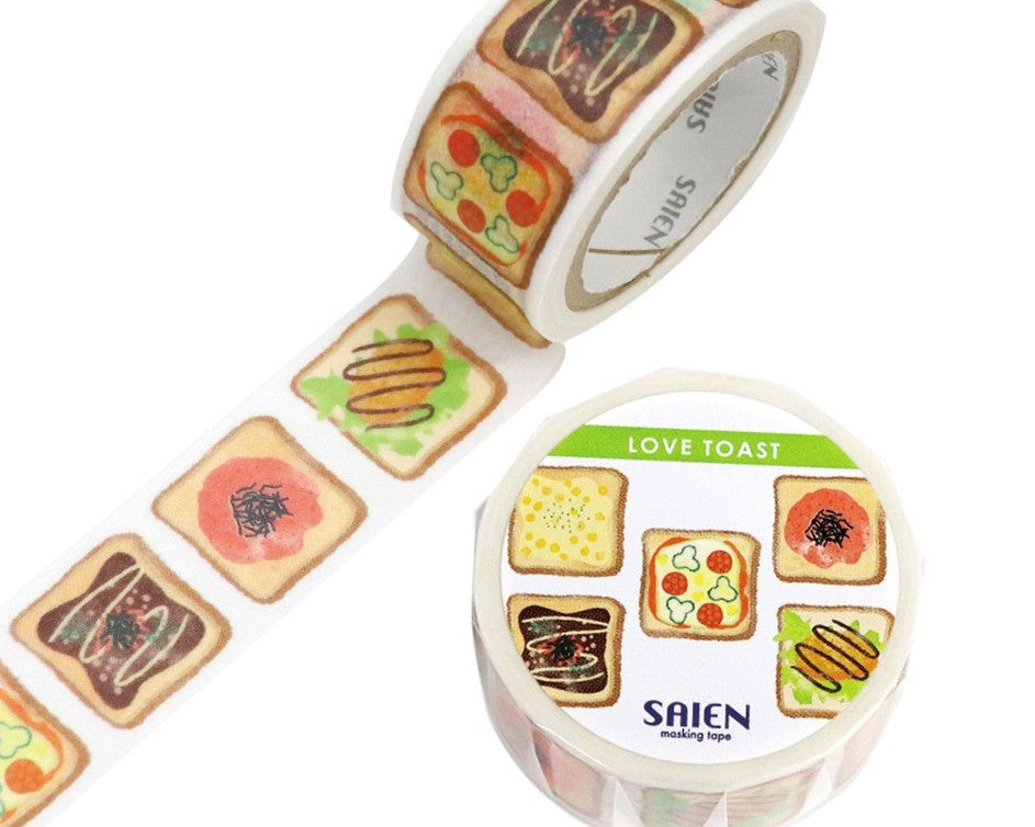 Cute Kawaii Saien Washi / Masking Deco Tape - I Love Toast Healthy Breakfast Sandwich Fruit Vegetable C - for Scrapbooking Journal Planner Craft Diary Gift