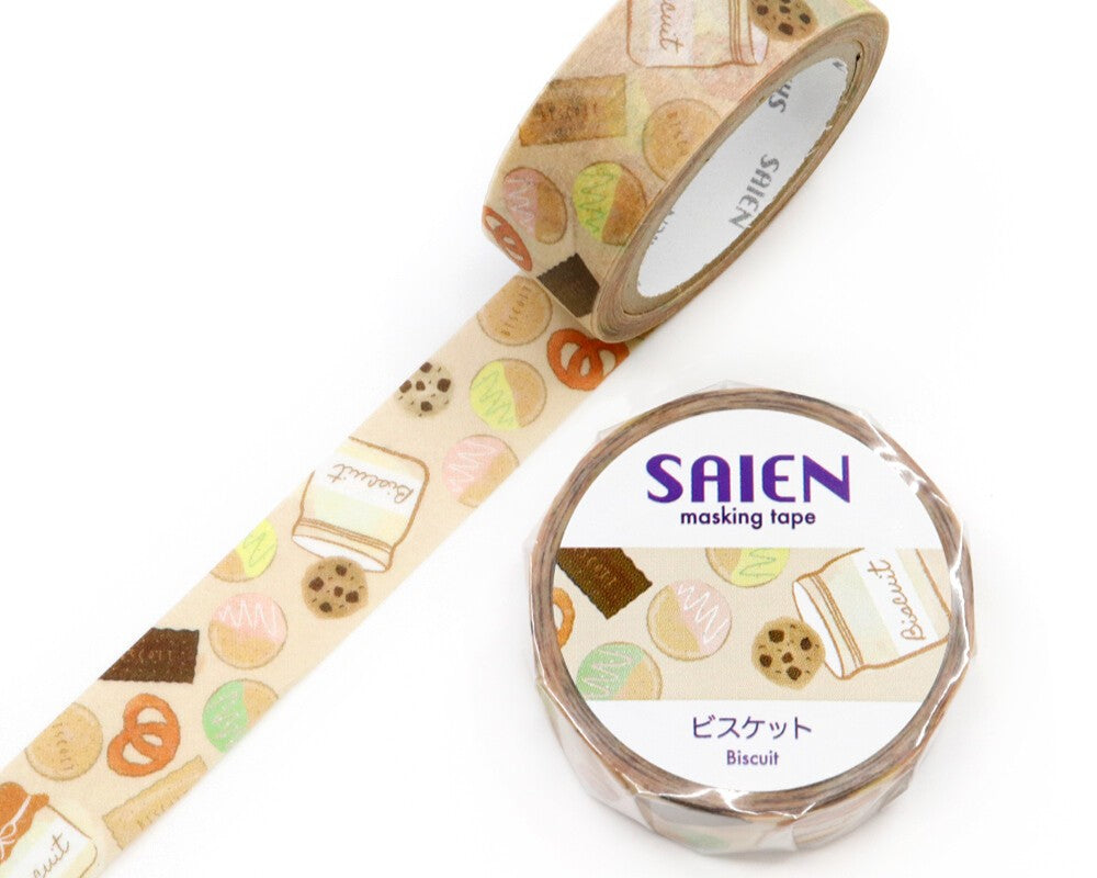 Cute Kawaii Saien Washi / Masking Deco Tape - Jar of Cookies Biscuit Sweet Snacks Food - for Diary Journal Planner Craft Calendar Scrapbook Gift