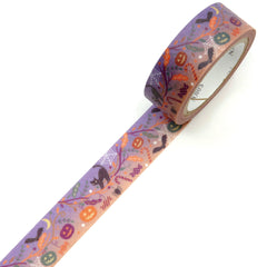 Cute Kawaii Saien Washi / Masking Deco Tape - Halloween Night Bat Cat Autumn Pumpkin - for Scrapbooking Journal Planner Craft Diary Gift