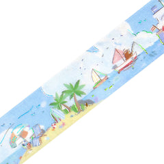 Cute Kawaii BGM Washi / Masking Deco Tape - Summer Limited Sail Boat Sea Lighthouse Ocean Vacation Cruise - for Scrapbooking Journal Planner Craft Stationery Agenda Schedule Diary Gift