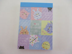 Vintage Rare Collectible - Cute Kawaii Kamio Love Friends Animal Cat Rabbit Chicks ʕ。- ˕ -。ʔ Mini Notepad / Memo Pad - Stationery Penpal Journal Diary Design Writing Gift