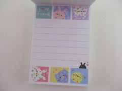 Vintage Rare Collectible - Cute Kawaii Kamio Love Friends Animal Cat Rabbit Chicks ʕ。- ˕ -。ʔ Mini Notepad / Memo Pad - Stationery Penpal Journal Diary Design Writing Gift