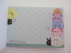 Vintage Rare Collectible - Cute Kawaii Kamio Love Friends Animal Cat Rabbit Chicks ʕ。- ˕ -。ʔ Mini Notepad / Memo Pad - Stationery Penpal Journal Diary Design Writing Gift