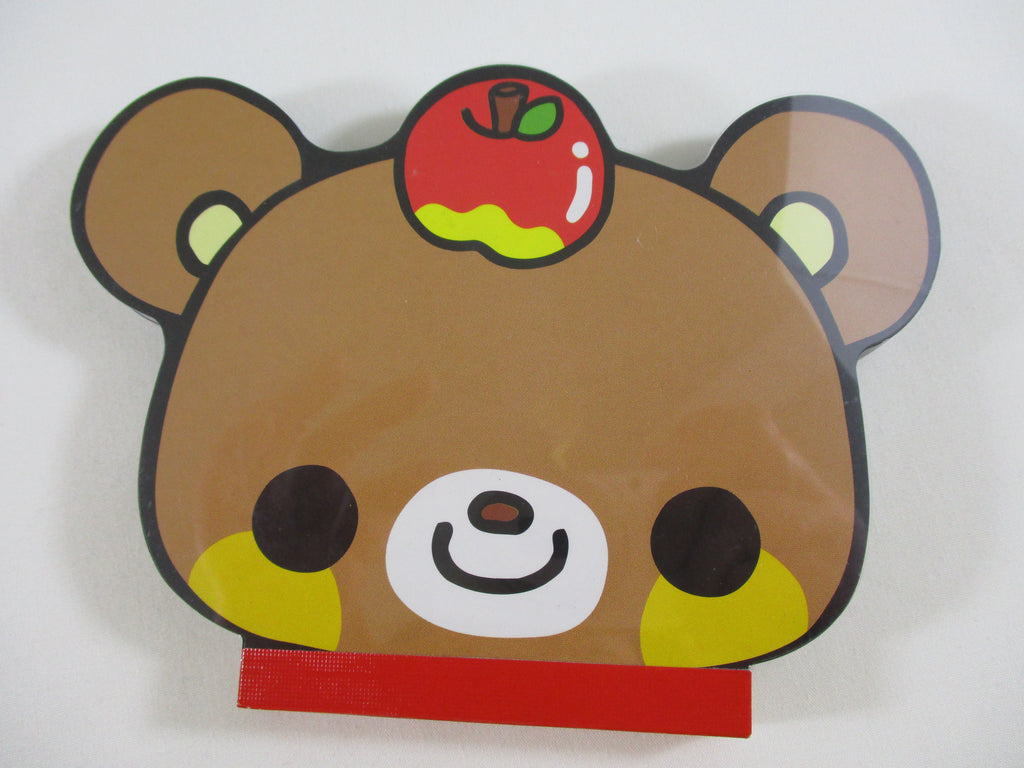 Cute Kawaii VHTF Kamio Q-lia Bear Animal Diecut 4 x 6 Inch Notepad / Memo Pad - Stationery Designer Paper Collection