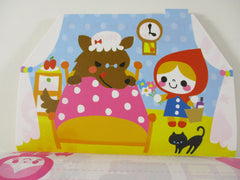 Cute Kawaii VHTF Vintage Collectible Kamio Red Riding Hood Die cut 4 x 6 Inch Notepad / Memo Pad - Stationery Designer Paper Collection