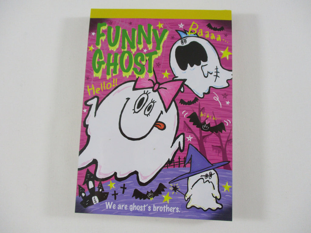 Cute Kawaii VHTF Vintage Collectible Kamio Funny Ghost Halloween 4 x 6 Inch Notepad / Memo Pad - Stationery Designer Paper Collection