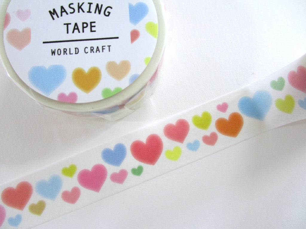 Cute Kawaii World Craft Washi / Masking Deco Tape - Hearts Love Valentine Wedding #Luv - for Scrapbooking Journal Planner Craft