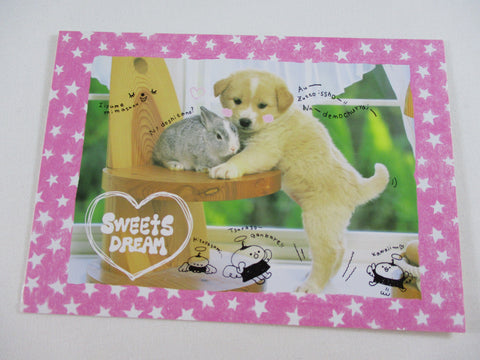Rare ❤︎ Vintage *ੈ✩‧₊˚ Collectible - Cute Kawaii Crux Sweet Dream Dog Rabbit Postcard