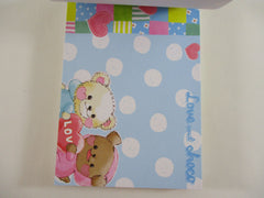 Cute Kawaii VHTF Vintage Collectible Crux Choco Bear Love 4 x 6 Inch Notepad / Memo Pad - Stationery Designer Paper Collection