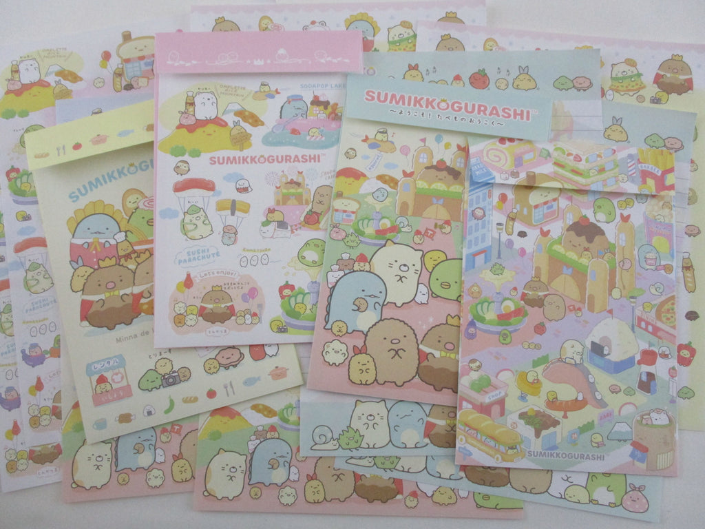Cute Kawaii San-X Sumikko Gurashi Sushi Bakery Town Letter Sets - Writing Paper Envelope Stationery Penpal