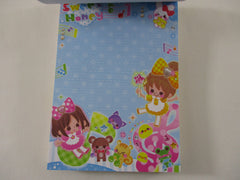Rare ❤︎ Vintage *ੈ✩‧₊˚ Collectible ✿ Gift - Cute Kawaii VHTF Vintage Collectible Q-lia Sweet Honey Girls and Animals 4 x 6 Inch Notepad / Memo Pad - Stationery Designer Paper Collection