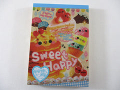 Rare ❤︎ Vintage *ੈ✩‧₊˚ Collectible ✿ Gift - Cute Kawaii VHTF Crux Sweet Happy Food Friends 4 x 6 Inch Notepad / Memo Pad - Stationery Designer Paper Collection Gift
