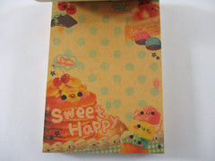 Rare ❤︎ Vintage *ੈ✩‧₊˚ Collectible ✿ Gift - Cute Kawaii VHTF Crux Sweet Happy Food Friends 4 x 6 Inch Notepad / Memo Pad - Stationery Designer Paper Collection Gift