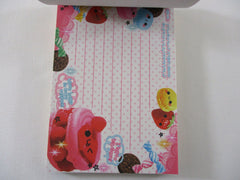 Rare ❤︎ Vintage *ੈ✩‧₊˚ Collectible ✿ Gift - Cute Kawaii VHTF Crux Sweet Happy Food Friends 4 x 6 Inch Notepad / Memo Pad - Stationery Designer Paper Collection Gift