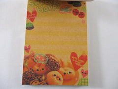 Rare ❤︎ Vintage *ੈ✩‧₊˚ Collectible ✿ Gift - Cute Kawaii VHTF Crux Sweet Happy Food Friends 4 x 6 Inch Notepad / Memo Pad - Stationery Designer Paper Collection Gift