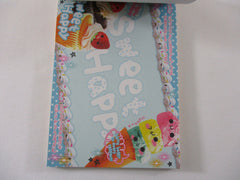 Rare ❤︎ Vintage *ੈ✩‧₊˚ Collectible ✿ Gift - Cute Kawaii VHTF Crux Sweet Happy Food Friends 4 x 6 Inch Notepad / Memo Pad - Stationery Designer Paper Collection Gift