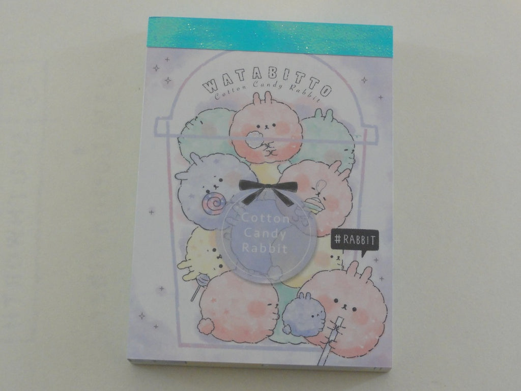Cute Kawaii Crux Cotton Candy Rabbit Watabitto Mini Notepad / Memo Pad - Stationery Design Writing Collection