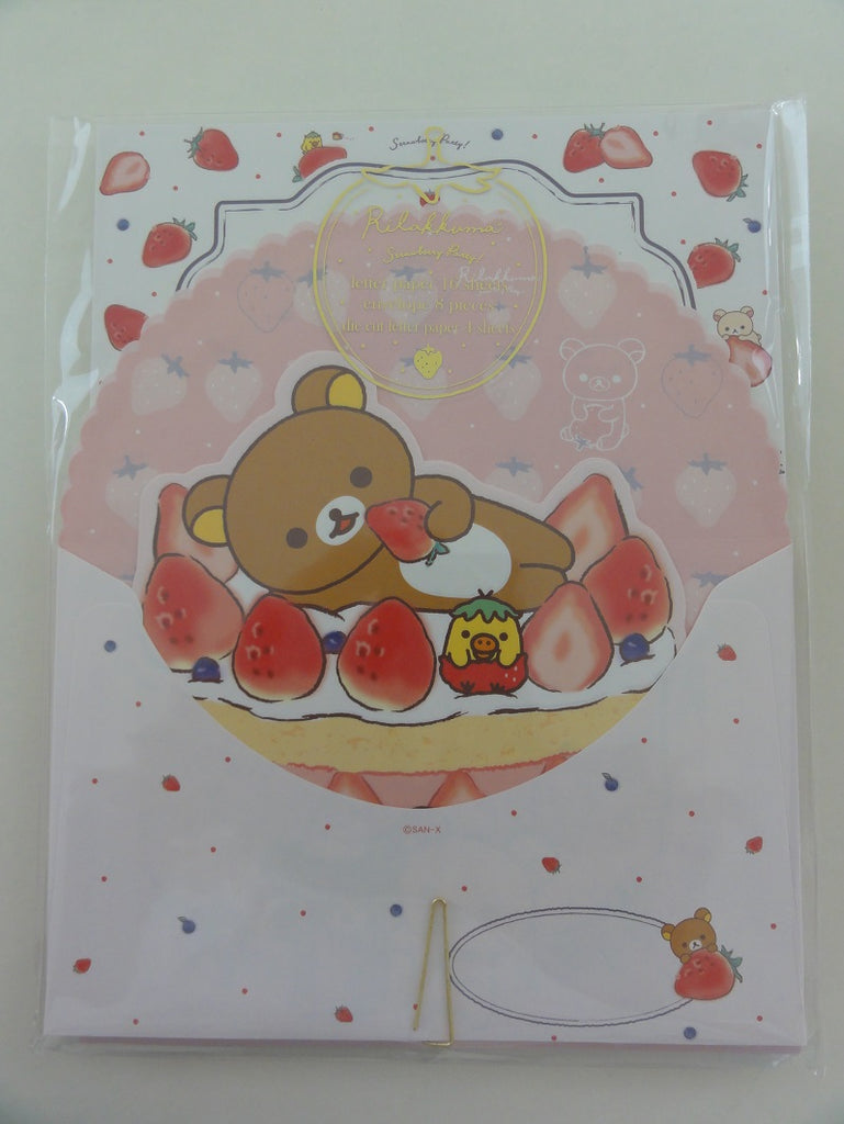 Cute Kawaii San-X Rilakkuma Strawberry Letter Set Pack - Stationery Writing Paper Envelope