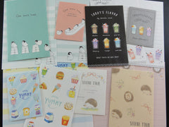 Cute Kawaii 8 Food Drink Penguin Hedgehog MINI Letter Paper + Envelope Theme Set