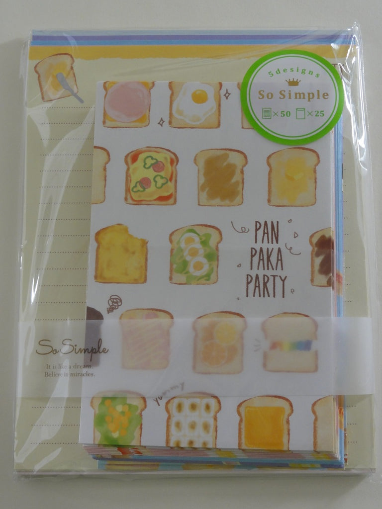 Cute Kawaii Crux Bread Breakfast Pan Letter Set Pack - Stationery Writing Paper Penpal