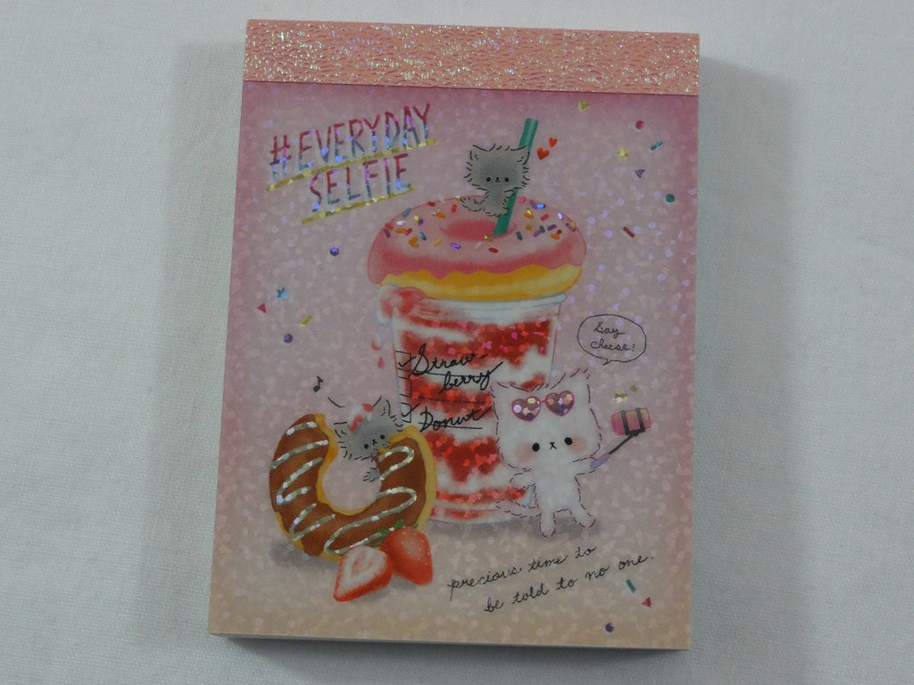 Cute Kawaii Q-lia Sweet Strawberry Pink Soda Drink Donut Mini Notepad / Memo Pad - Stationery Designer Writing Paper Collection