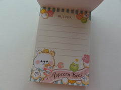 Cute Kawaii Crux Popcorn Bear Butter Mini Notepad / Memo Pad