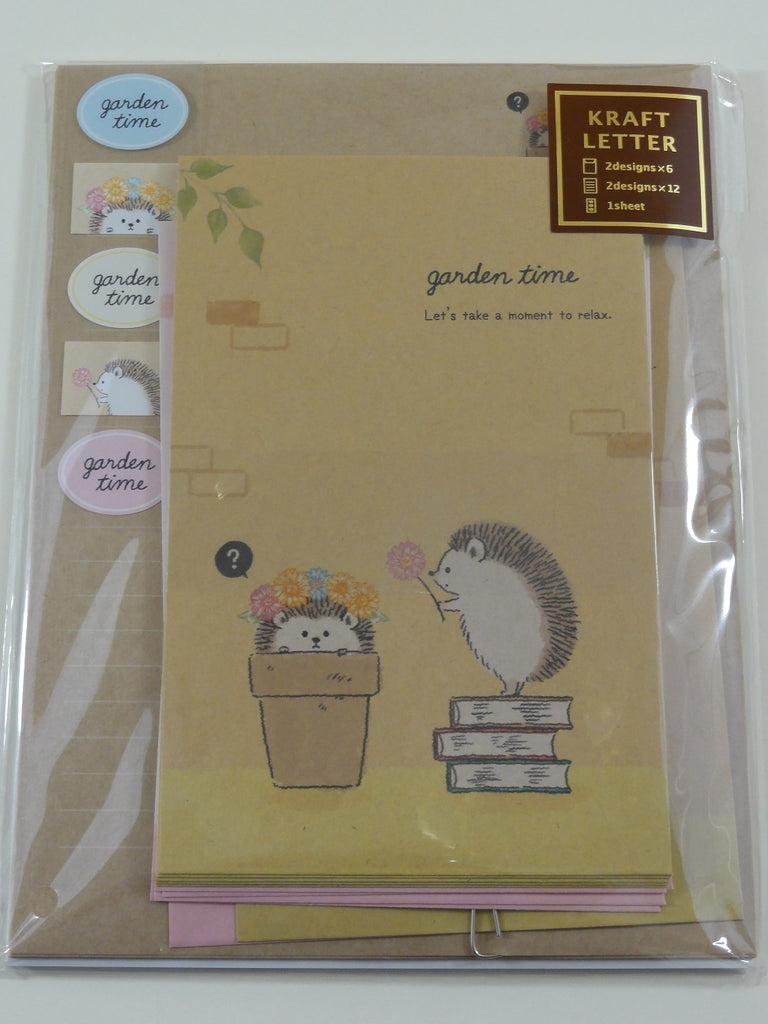 Cute Kawaii Mind Wave Hedgehog Letter Set Pack - C - Stationery Writing Paper Envelope Pen Pal
