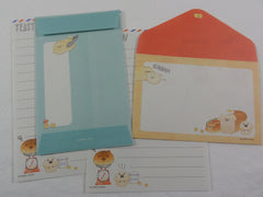 Cute Kawaii Kamio Bread and Dog Puppy Mini Letter Sets - B - Small Writing Gift Secret Note Envelope Set Stationery