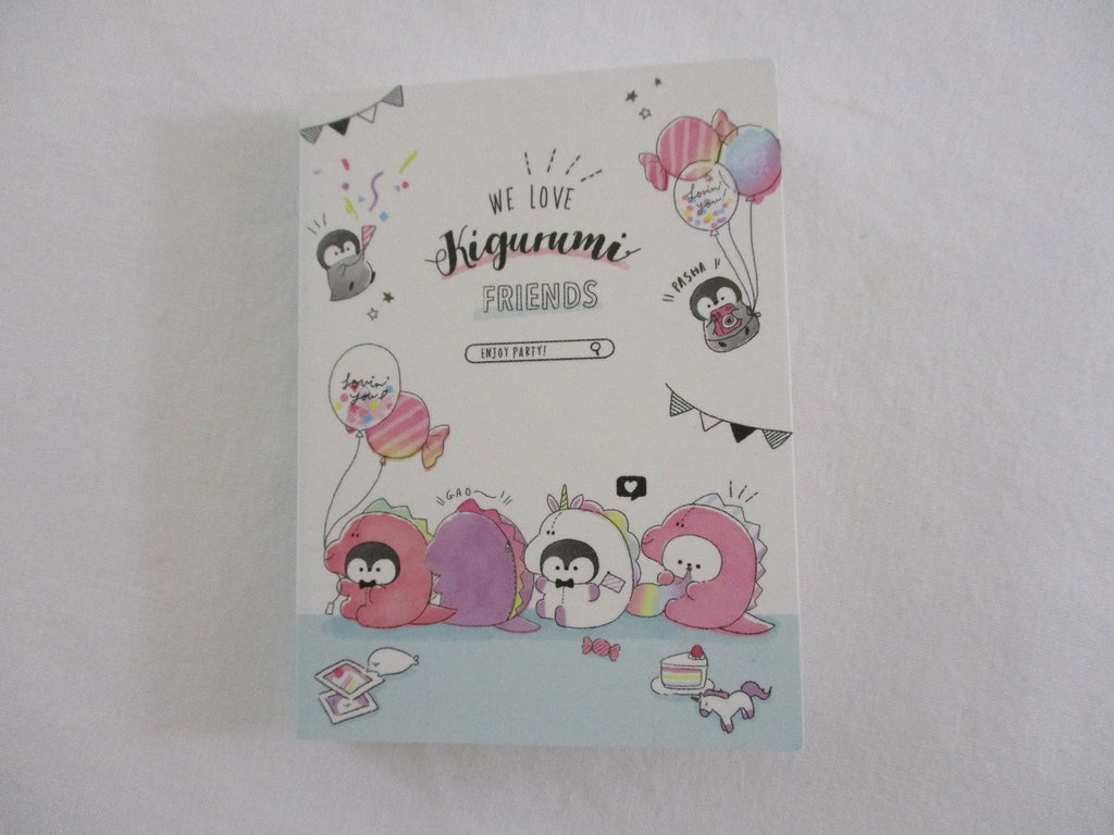 Cute Kawaii Q-Lia Penguin Dino Unicorn Kigurumi Mini Notepad / Memo Pad - Stationery Design Writing Paper Collection