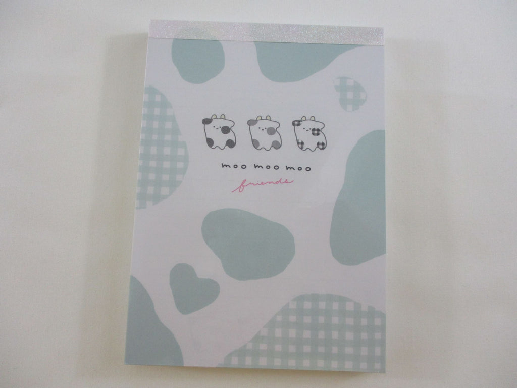 Cute Kawaii Q-Lia Dear Moo Moo Cow 4 x 6 Inch Notepad / Memo Pad - A - Stationery Designer Paper Collection