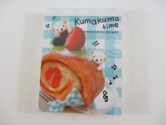 Cute Kawaii Q-Lia Bear Kuma Kuma Time Mini Notepad / Memo Pad - B - Stationery Designer Paper Collection