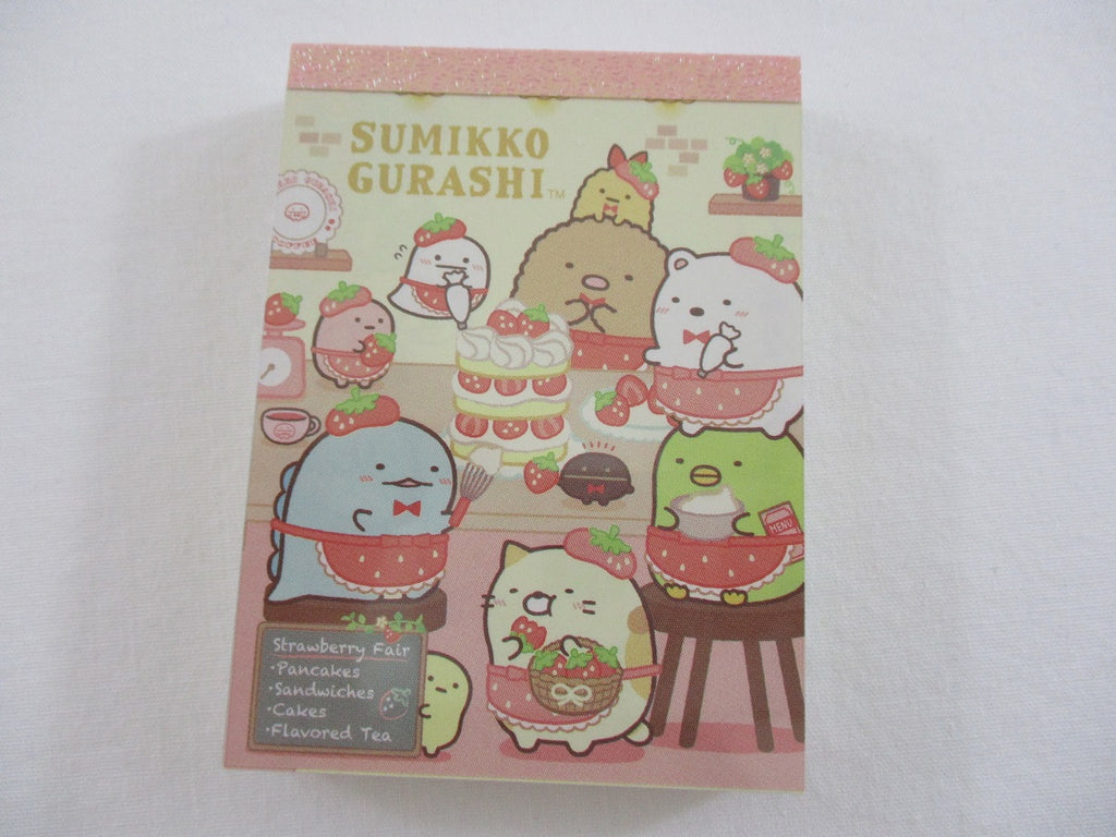 Cute Kawaii San-X Sumikko Gurashi Strawberry Fair Mini Notepad / Memo Pad - D - 2020