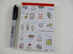 Cute Kawaii Q-Lia Rabbit Bunny Retro Cafe Cookie Fruit 4 x 6 Inch Notepad / Memo Pad - Stationery Designer Paper Collection