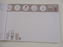 Cute Kawaii Q-Lia Rabbit Bunny Retro Cafe Cookie Fruit 4 x 6 Inch Notepad / Memo Pad - Stationery Designer Paper Collection