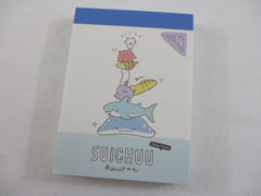 Cute Kawaii Q-Lia Shark and Whale Mini Notepad / Memo Pad - Stationery Designer Paper Collection