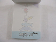 Cute Kawaii Q-Lia Shark and Whale Mini Notepad / Memo Pad - Stationery Designer Paper Collection
