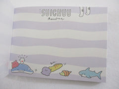 Cute Kawaii Q-Lia Shark and Whale Mini Notepad / Memo Pad - Stationery Designer Paper Collection