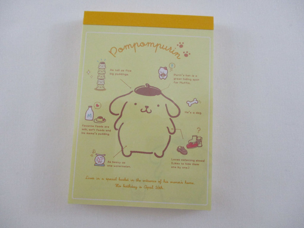 Cute Kawaii Sanrio Pom Pom Purin Dog Mini Notepad / Memo Pad Kamio - Stationery Designer Paper Collection