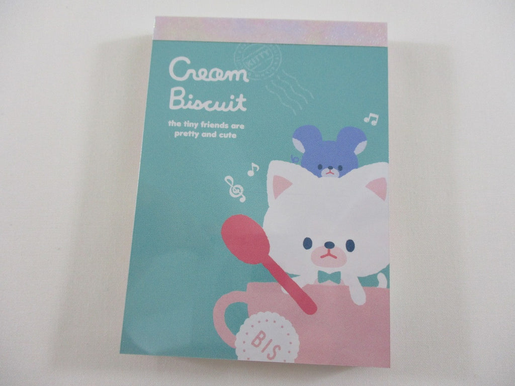 Cute Kawaii Q-Lia Cat Cream Biscuit Mini Notepad / Memo Pad - Stationery Designer Paper Collection