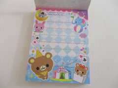 Cute Kawaii Q-Lia Bears Circus Mini Notepad / Memo Pad - Stationery Designer Paper Collection