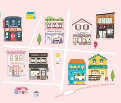 Cute Kawaii MW Mind Wave Washi / Masking Deco Tape - Town Series - Girl Boutique fille rêveuse - for Scrapbooking Journal Planner Notebook Craft Gift