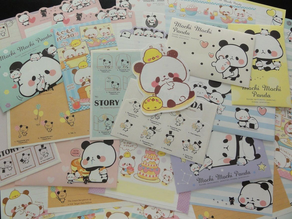 Cute Kawaii Panda Friends Letter Paper + Envelope Theme Set