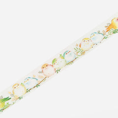 Cute Kawaii BGM Washi / Masking Deco Tape with Gold Accent - Bird - for Scrapbooking Journal Planner Craft