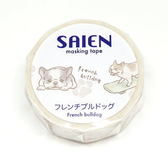 Cute Kawaii Saien Washi / Masking Deco Tape - Dog Bulldog Pet - for Scrapbooking Journal Planner Craft