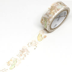 Cute Kawaii Saien Washi / Masking Deco Tape - Dog Bulldog Pet - for Scrapbooking Journal Planner Craft