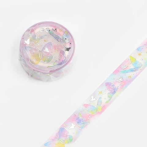 Cute Kawaii BGM Washi / Masking Deco Tape - Butterfly Butterflies Rainbow Dream Love - for Scrapbooking Journal Planner Craft
